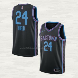 Camiseta Buddy Hield NO 24 Sacramento Kings Ciudad 2020-21 Negro