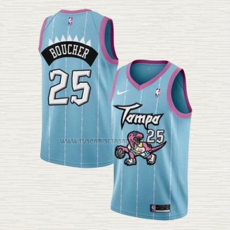 Camiseta Chris Boucher NO 25 Toronto Raptors Ciudad 2020-21 Rosa Azul