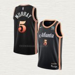 Camiseta Dejounte Murray NO 5 Atlanta Hawks Ciudad 2022-23 Negro