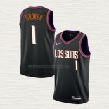 Camiseta Devin Booker NO 1 Phoenix Suns Ciudad 2019-20 Negro