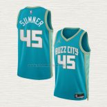 Camiseta Edmond Sumner NO 45 Charlotte Hornets Ciudad 2023-24 Verde