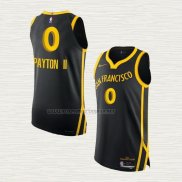 Camiseta Gary Payton II NO 0 Golden State Warriors Ciudad Autentico 2023-24 Negro