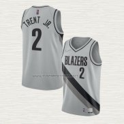 Camiseta Gary Trent Jr. NO 2 Portland Trail Blazers Earned 2020-21 Gris