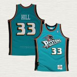 Camiseta Grant Hill NO 33 Detroit Pistons Hardwood Classics Throwback Verde