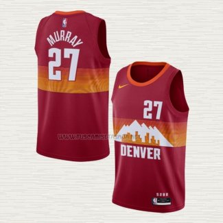 Camiseta Jamal Murray NO 27 Denver Nuggets Ciudad 2020-21 Rojo