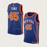 Camiseta Jericho Sims NO 45 New York Knicks Ciudad 2023-24 Azul