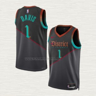 Camiseta Johnny Davis NO 1 Washington Wizards Ciudad 2023-24 Negro