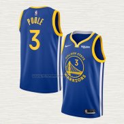 Camiseta Jordan Poole NO 3 Golden State Warriors Icon Azul