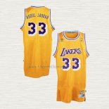 Camiseta Kareem Abdul-Jabbar NO 33 Los Angeles Lakers Retro Amarillo