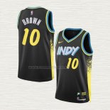 Camiseta Kendall Brown NO 10 Indiana Pacers Ciudad 2023-24 Negro
