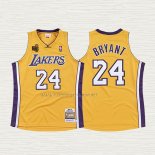 Camiseta Kobe Bryant NO 24 Los Angeles Lakers Hardwood Classics Amarillo