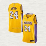 Camiseta Kobe Bryant NO 24 Los Angeles Lakers Icon 2017-2018 Amarillo