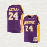 Camiseta Kobe Bryant NO 24 Nino Los Angeles Lakers Mitchell & Ness 2008-09 Violeta