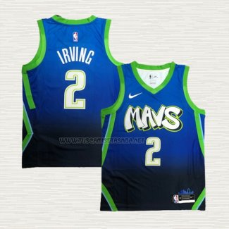 Camiseta Kyrie Irving NO 2 Dallas Mavericks Ciudad Azul