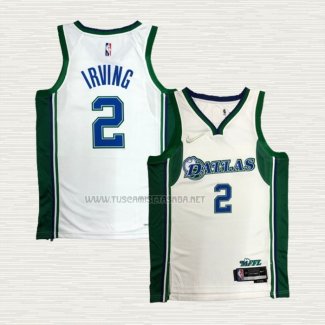 Camiseta Kyrie Irving NO 2 Dallas Mavericks Ciudad Blanco