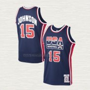 Camiseta Magic Johnson NO 15 USA 1992 Azul