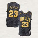 Camiseta Michael Jordan NO 23 Chicago Bulls Hardwood Classics Negro