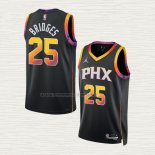 Camiseta Mikal Bridges NO 25 Phoenix Suns Statement 2022-23 Negro