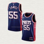 Camiseta Mike James NO 55 Brooklyn Nets Ciudad 2021-22 Azul