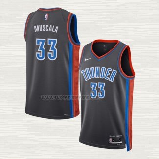 Camiseta Mike Muscala NO 33 Oklahoma City Thunder Ciudad 2022-23 Gris