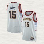 Camiseta Nikola Jokic NO 15 Denver Nuggets Ciudad 2022-23 Blanco