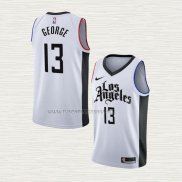 Camiseta Paul George NO 13 Los Angeles Clippers Ciudad 2019-20 Blanco