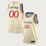 Camiseta Philadelphia 76ers Personalizada Ciudad 2019-20 Crema