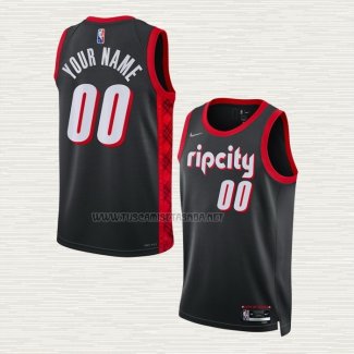 Camiseta Portland Trail Blazers Personalizada Ciudad 2021-22 Negro