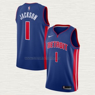 Camiseta Reggie Jackson NO 1 Detroit Pistons Icon Azul