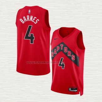 Camiseta Scottie Barnes NO 4 Toronto Raptors Icon 2022-23 Rojo