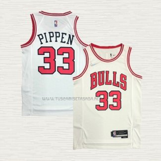 Camiseta Scottie Pippen NO 33 Chicago Bulls Association 2021 Blanco