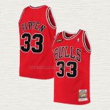 Camiseta Scottie Pippen NO 33 Chicago Bulls Mitchell & Ness 1997-98 NBA Finals Rojo