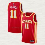 Camiseta Trae Young NO 11 Atlanta Hawks Icon 2020-21 Rojo