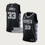 Camiseta Tre Jones NO 33 San Antonio Spurs Statement 2022-23 Negro