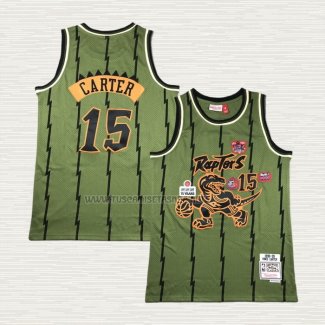 Camiseta Vince Carter NO 15 Toronto Raptors Mitchell & Ness 1998-99 Verde