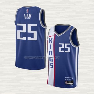 Camiseta Alex Len NO 25 Sacramento Kings Ciudad 2023-24 Azul