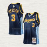 Camiseta Allen Iverson NO 3 Denver Nuggets Mitchell & Ness 2006-07 Azul2