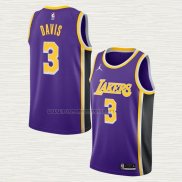 Camiseta Anthony Davis NO 3 Los Angeles Lakers Statement 2021-22 Violeta