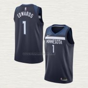 Camiseta Anthony Edwards NO 1 Minnesota Timberwolves Icon Azul