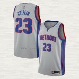 Camiseta Blake Griffin NO 23 Detroit Pistons Statement Gris