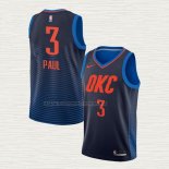 Camiseta Chris Paul NO 3 Oklahoma City Thunder Statement Azul