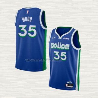 Camiseta Christian Wood NO 35 Dallas Mavericks Ciudad 2022-23 Azul