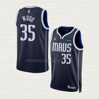 Camiseta Christian Wood NO 35 Dallas Mavericks Statement 2022-23 Azul