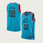 Camiseta Deandre Ayton NO 22 Phoenix Suns Ciudad 2022-23 Azul