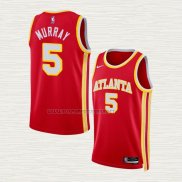 Camiseta Dejounte Murray NO 5 Atlanta Hawks Icon 2022-23 Rojo