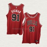 Camiseta Dennis Rodman NO 91 Chicago Bulls Icon Autentico Rojo