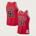 Camiseta Dennis Rodman NO 91 Chicago Bulls Mitchell & Ness 1997-98 Rojo