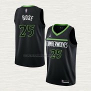 Camiseta Derrick Rose NO 25 Minnesota Timberwolves Statement 2022-23 Negro