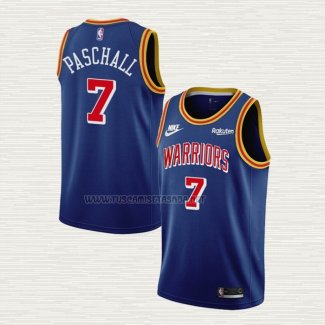 Camiseta Eric Paschall NO 7 Golden State Warriors 75th Anniversary Azul