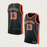 Camiseta Evan Fournier NO 13 New York Knicks Ciudad 2022-23 Negro